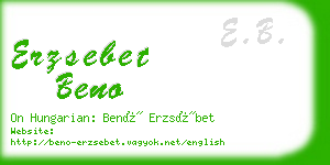 erzsebet beno business card